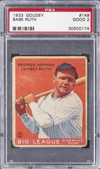 1933 Goudey #149 Babe Ruth – PSA GD 2